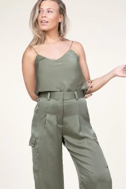 Silk Top With Lace Clarisse | Green... | Ba&Sh | Little Soho