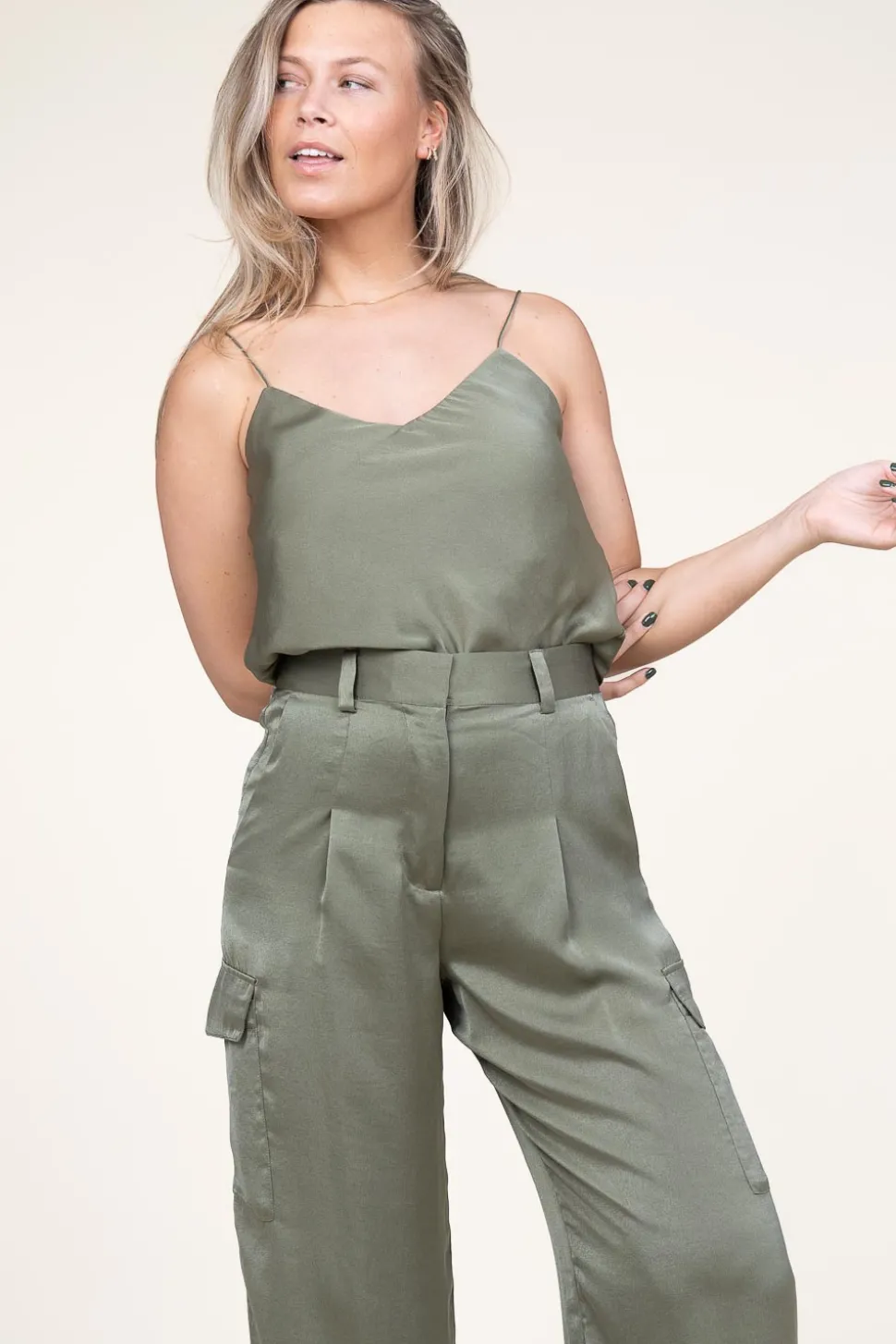 Silk Top With Lace Clarisse | Green... | Ba&Sh | Little Soho