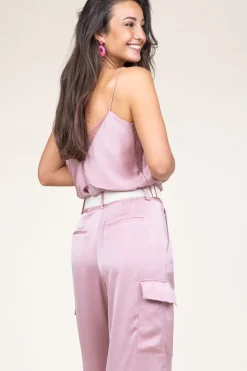 Silk Top With Lace Clarisse | Pink... | Ba&Sh | Little Soho