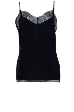Silk Top With Lace Taylor | Black... | Berenice | Little Soho