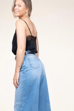 Silk Top With Lace Taylor | Black... | Berenice | Little Soho