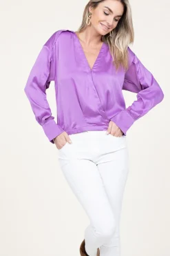 Silk Wrap Top Lisboa | Purple... | Dante 6 | Little Soho