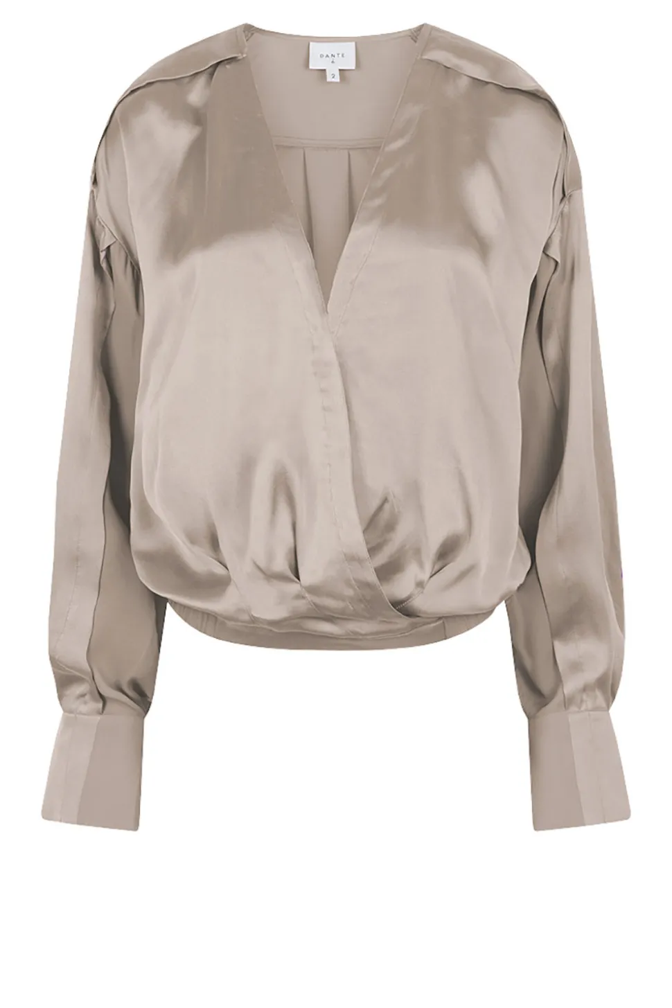 Silk Wrap Top Lisboa | Taupe... | Dante 6 | Little Soho