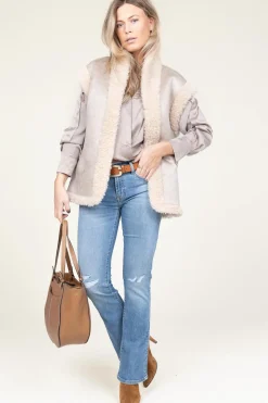 Silk Wrap Top Lisboa | Taupe... | Dante 6 | Little Soho