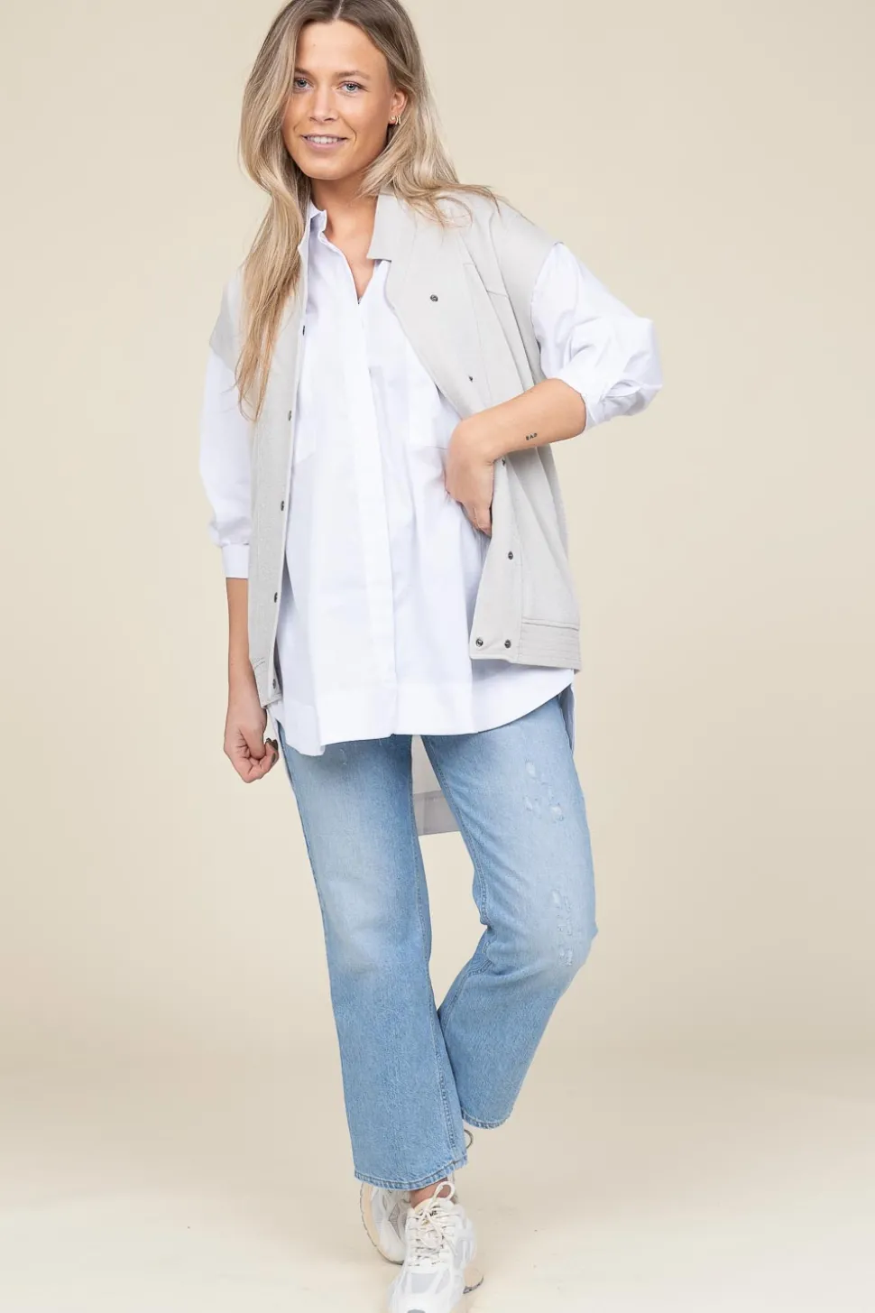 Sleeveless Bomber With Lurex Geveva | Natural... | D-Etoiles Casiope | Little Soho
