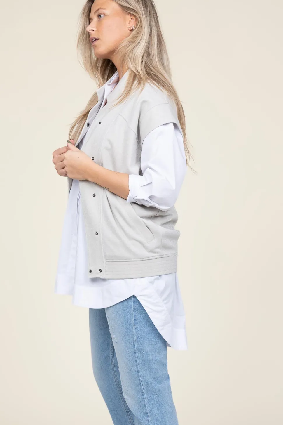 Sleeveless Bomber With Lurex Geveva | Natural... | D-Etoiles Casiope | Little Soho