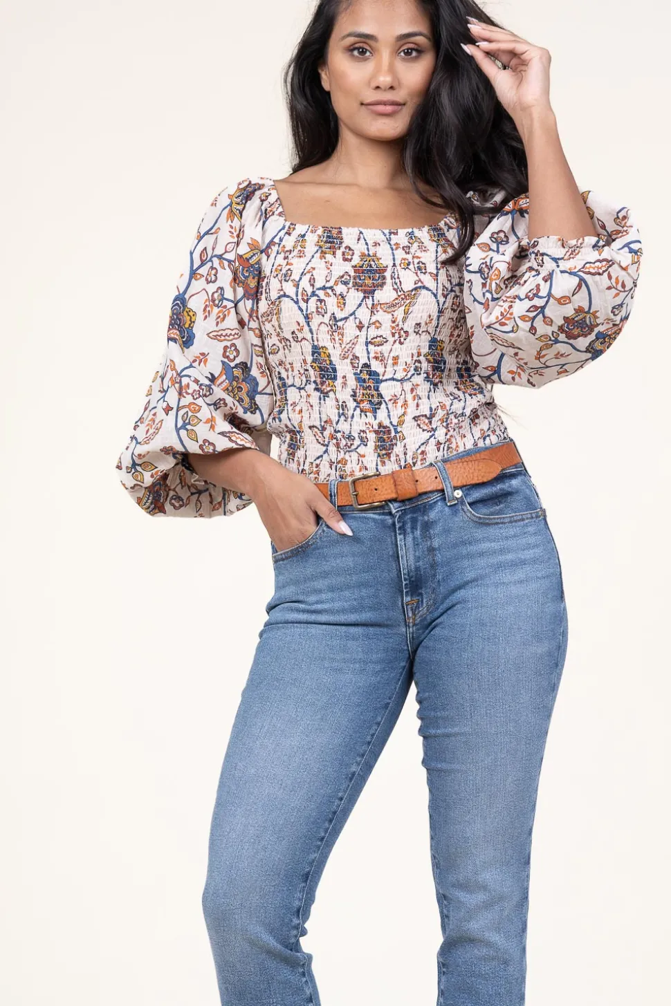 Smocked Top Marla | Natural... | Stella Forest | Little Soho
