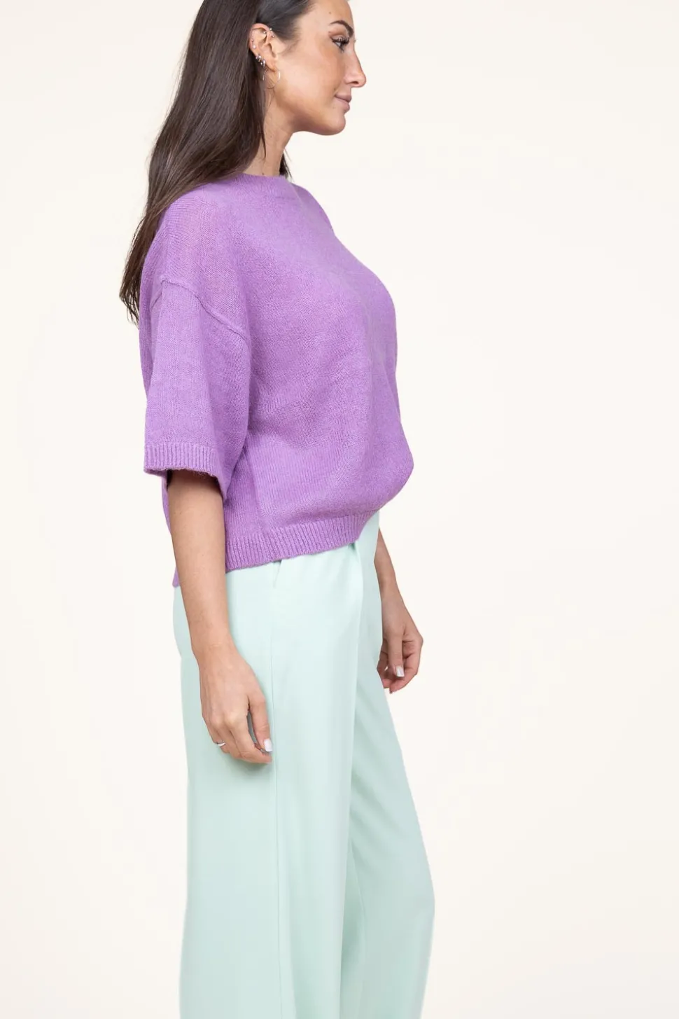 Soft Alpaca Blend Sweater Hiaru | Purple... | Dante 6 | Little Soho