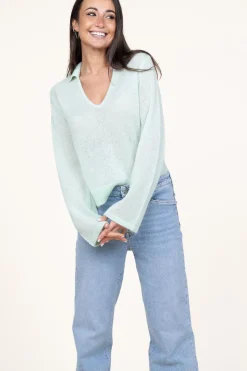 Soft Alpaca Blend Sweater Kenza | Green... | Dante 6 | Little Soho