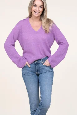 Soft Alpaca Blend Sweater Kenza | Purple... | Dante 6 | Little Soho