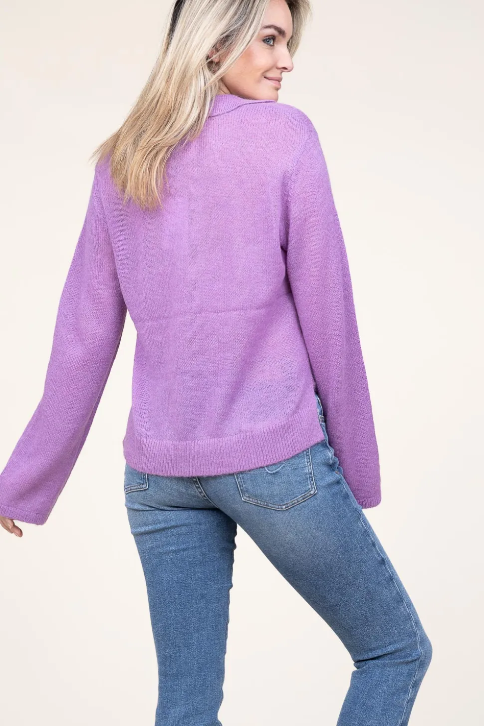 Soft Alpaca Blend Sweater Kenza | Purple... | Dante 6 | Little Soho