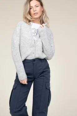 Soft Alpaca Cardigan Vitow | Grey... | American Vintage | Little Soho