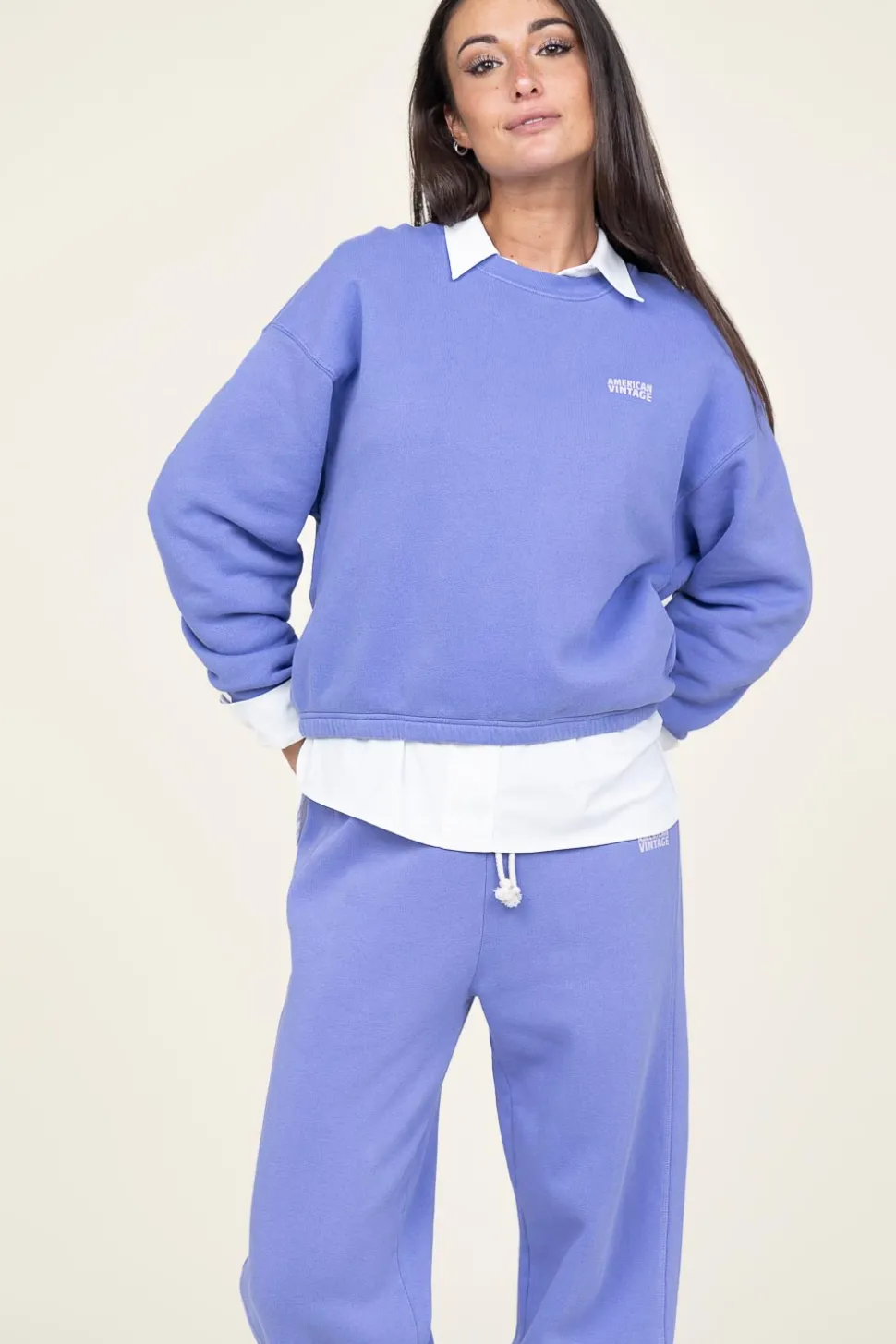 Soft Fleece Sweater Izubird | Purple... | American Vintage | Little Soho