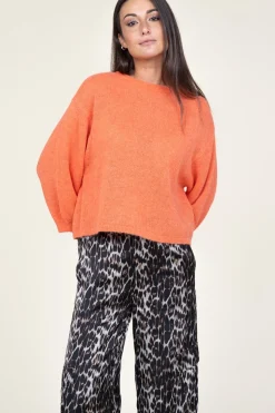 Soft Openback Alpaca Sweater Ullysa | Orange... | Dante 6 | Little Soho