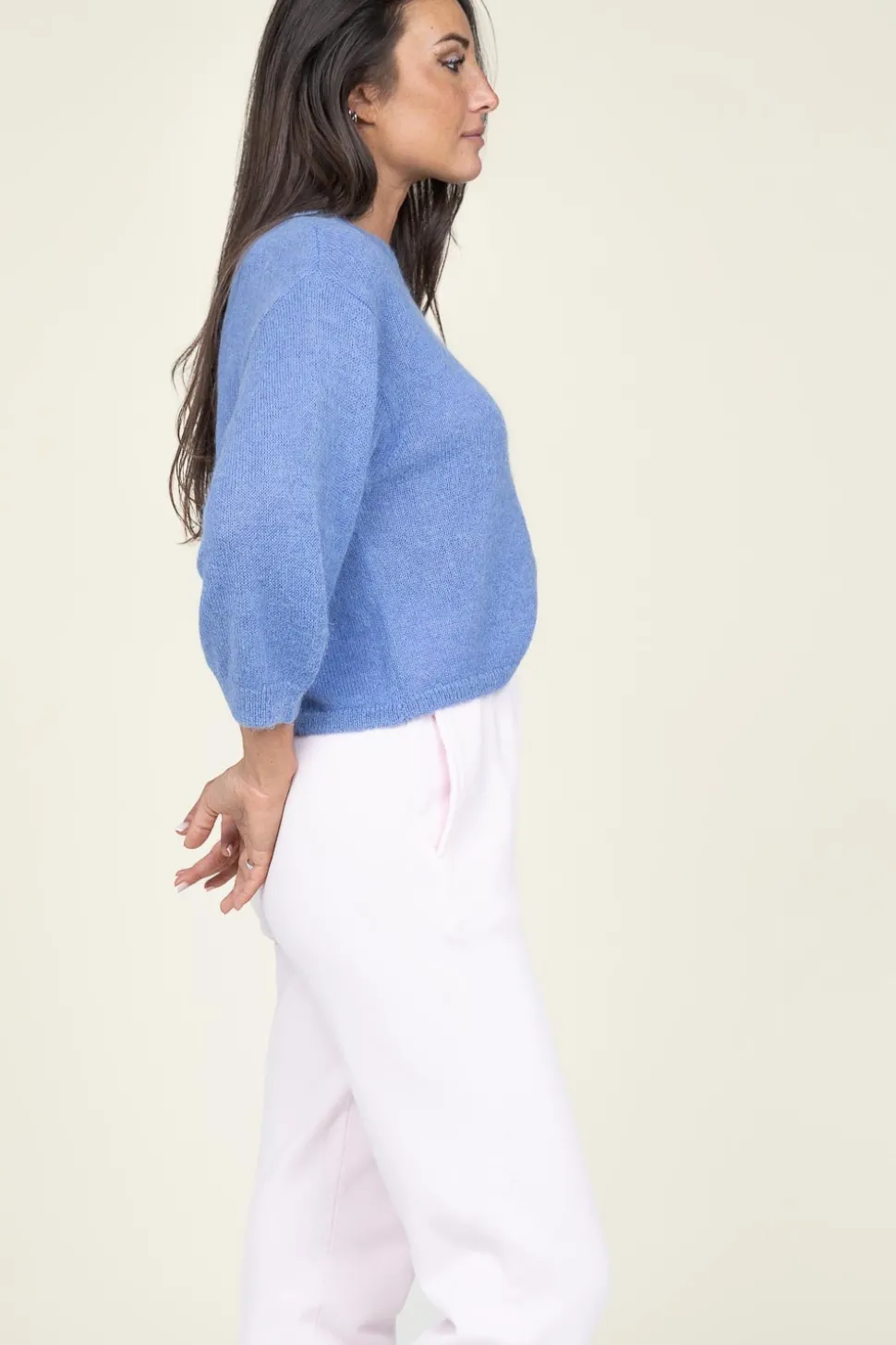 Soft Openback Alpaca Sweater Ullysa | Blue... | Dante 6 | Little Soho