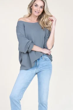 Soft Oversized Sweater Hapylife | Grey... | American Vintage | Little Soho