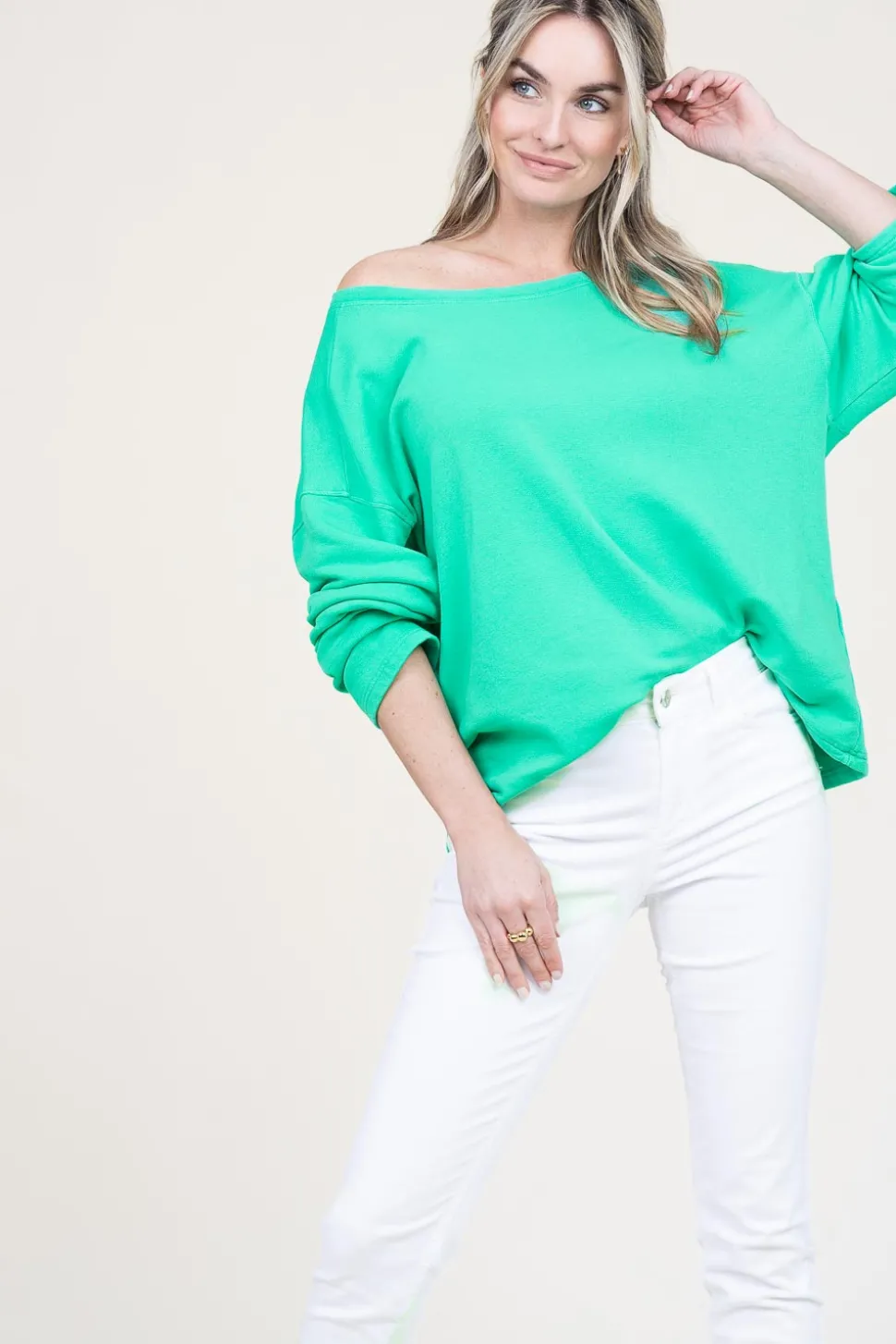 Soft Oversized Sweater Hapylife | Green... | American Vintage | Little Soho