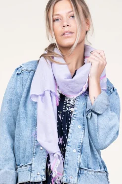 Soft Scarf With Frills Saar | Purple... | Moment Amsterdam | Little Soho