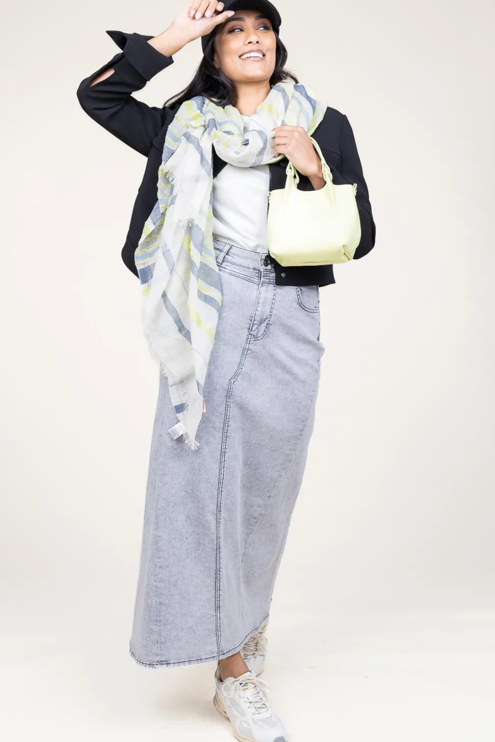 Soft Striped Scarf Norah | Green... | Moment Amsterdam | Little Soho