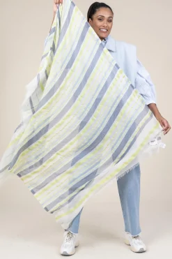 Soft Striped Scarf Norah | Green... | Moment Amsterdam | Little Soho