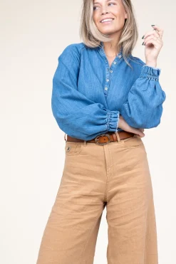 Soft Tencel Denim Top Leah | Blue... | Dante 6 | Little Soho