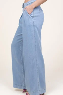 Soft Tencel Pleated Pants Fredrique | Blue... | Aaiko | Little Soho