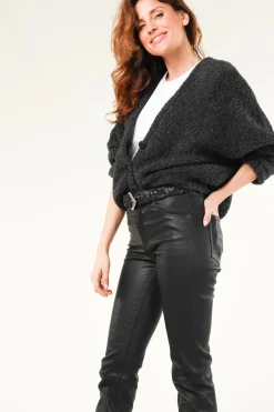 Soft Wool Mix Cardigan Zolly | Dark Grey... | American Vintage | Little Soho