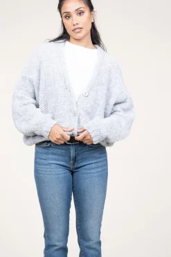 Soft Wool Mix Cardigan Zolly | Grey... | American Vintage | Little Soho