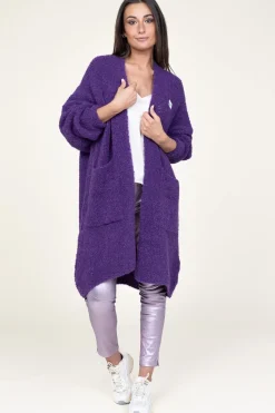 Soft Wool Mix Maxi Cardigan Zolly | Purple... | American Vintage | Little Soho