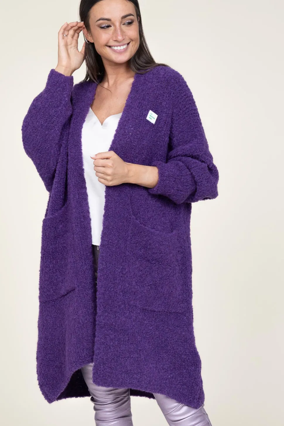 Soft Wool Mix Maxi Cardigan Zolly | Purple... | American Vintage | Little Soho