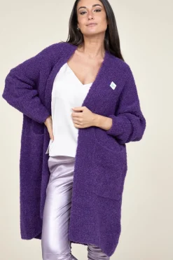 Soft Wool Mix Maxi Cardigan Zolly | Purple... | American Vintage | Little Soho