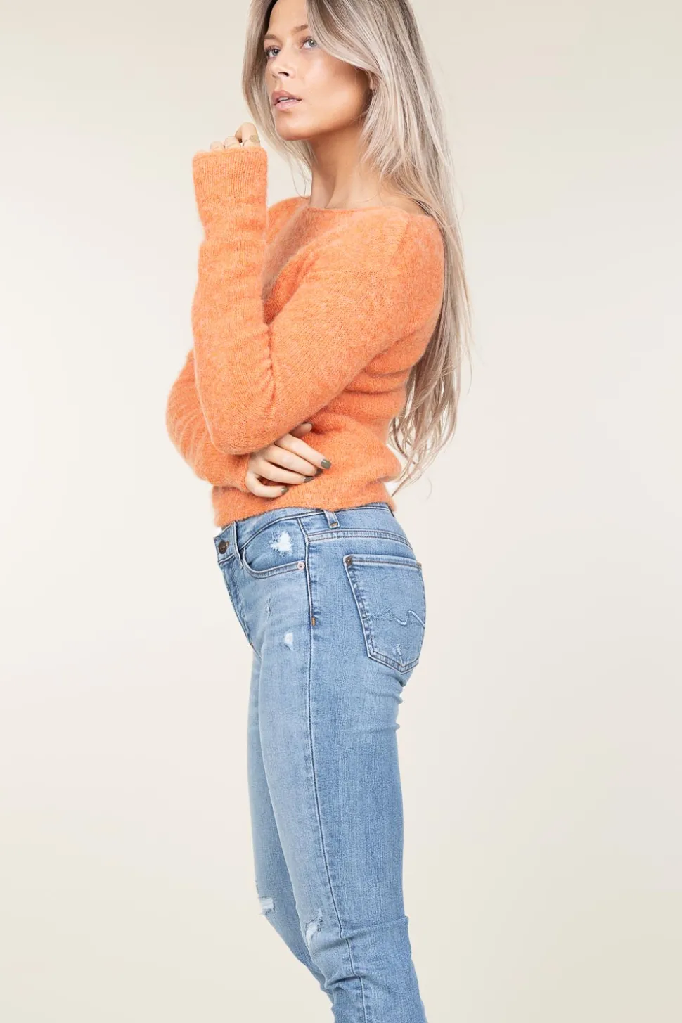 Soft Wool Mix Sweater East | Orange... | American Vintage | Little Soho