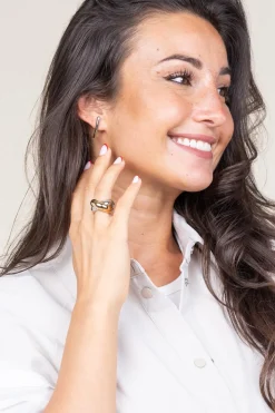 Stainless Steel Earrings In Ear | Silver... | Bandhu | Little Soho
