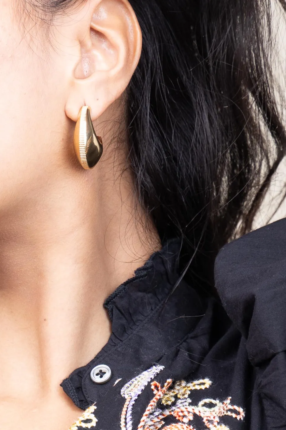 Stainless Steel Gold Plated Earrings Ribble | Gold... | Bandhu | Little Soho