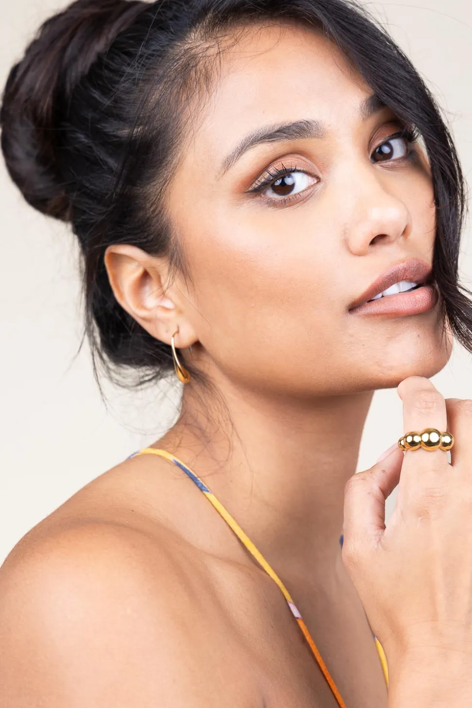 Stainless Steel Gold Plated Earrings Melt | Gold... | Bandhu | Little Soho
