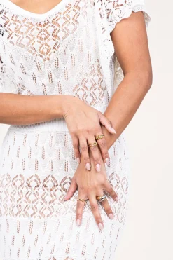 Stainless Steel Gold Plated Ring Dot | Gold... | Bandhu | Little Soho