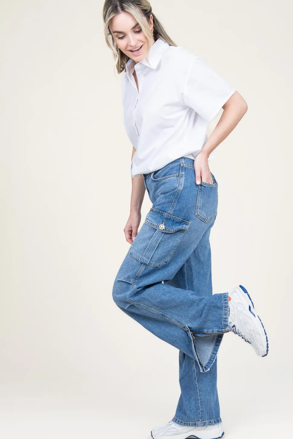 Straight Leg Cargo Jeans Mo | Blue... | Liu Jo | Little Soho