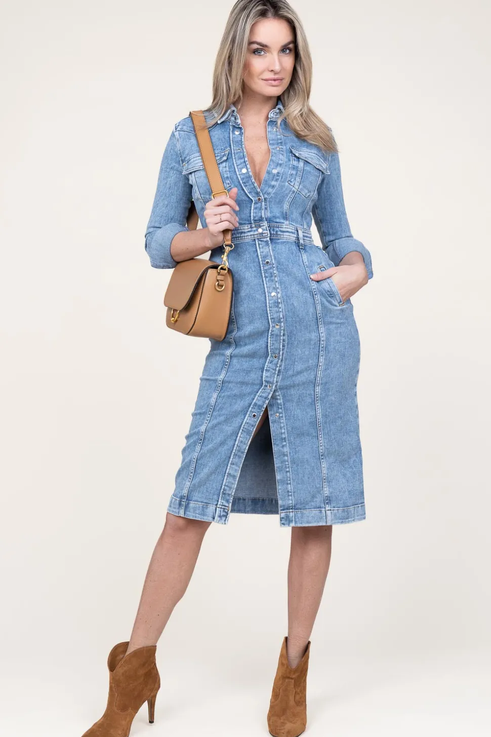 Stretch Denim Dress Luxe | Blue... | 7 For All Mankind | Little Soho