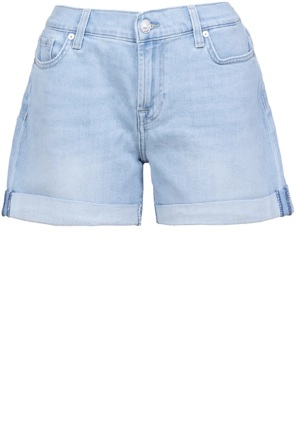 Stretch Denim Short Roll | Blue... | 7 For All Mankind | Little Soho