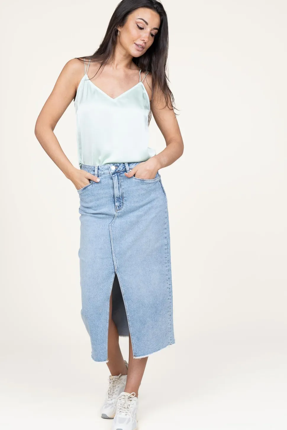 Stretch Denim Skirt Pasque | Blue... | Dante 6 | Little Soho