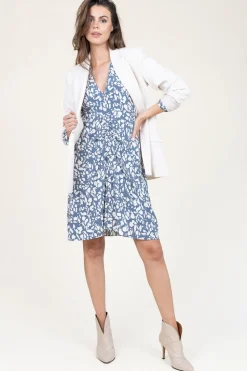 Stretch Double Breasted Blazer Odille | Natural... | Dante 6 | Little Soho