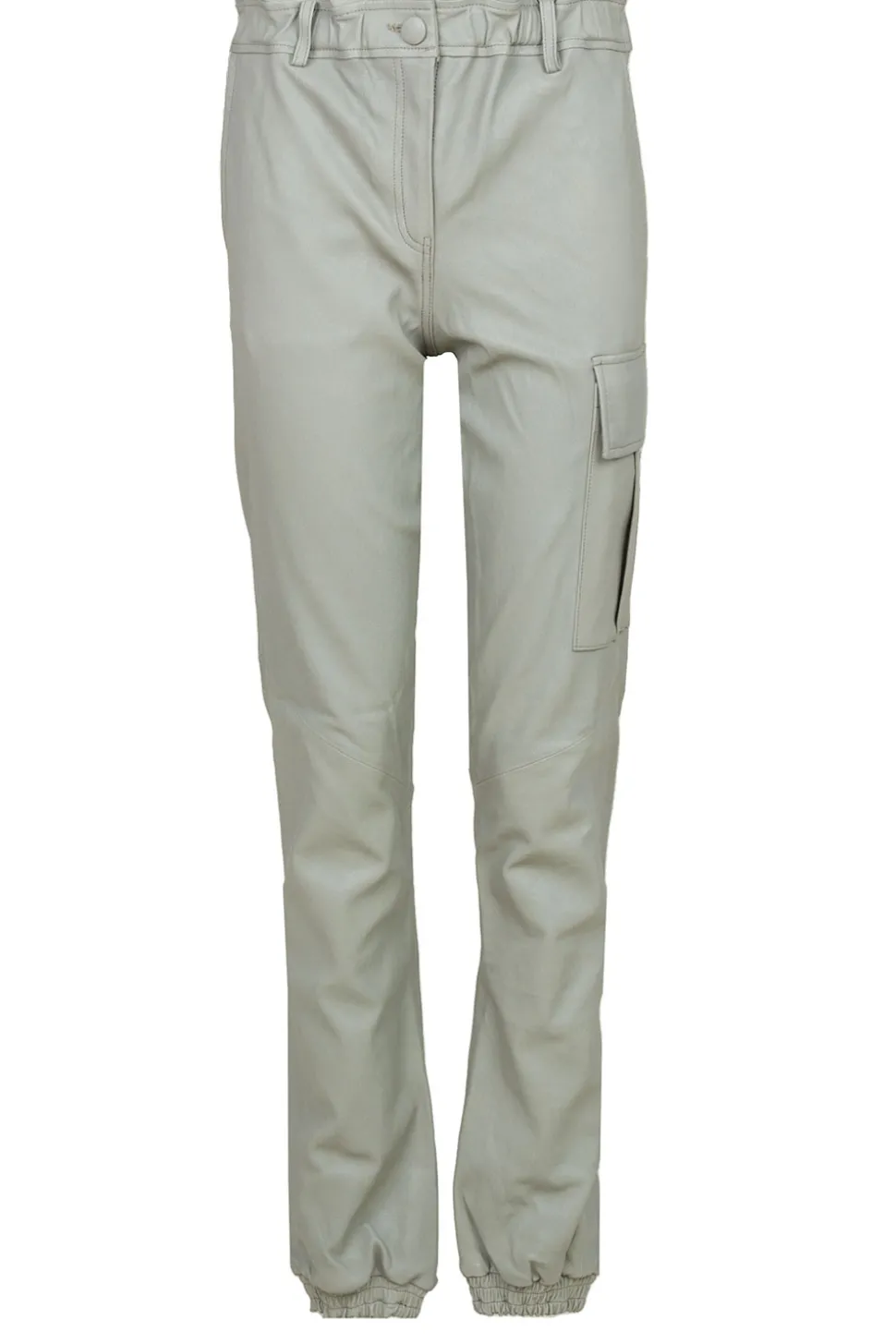 Stretch Leather Cargo Pants Yara | Green... | Alter Ego | Little Soho