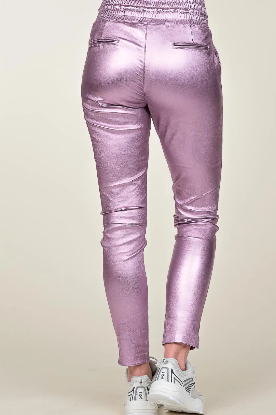 Stretch Leather Metallic Legging Poggy | Purple... | Ibana | Little Soho