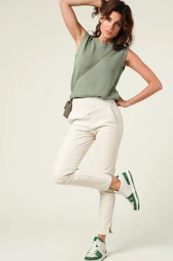 Stretch Leather Pants Colette | White... | Ibana | Little Soho