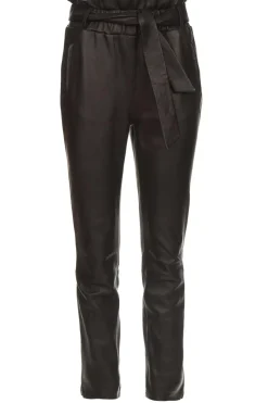 Stretch Leather Paperbag Pants Duran | Black... | Dante 6 | Little Soho
