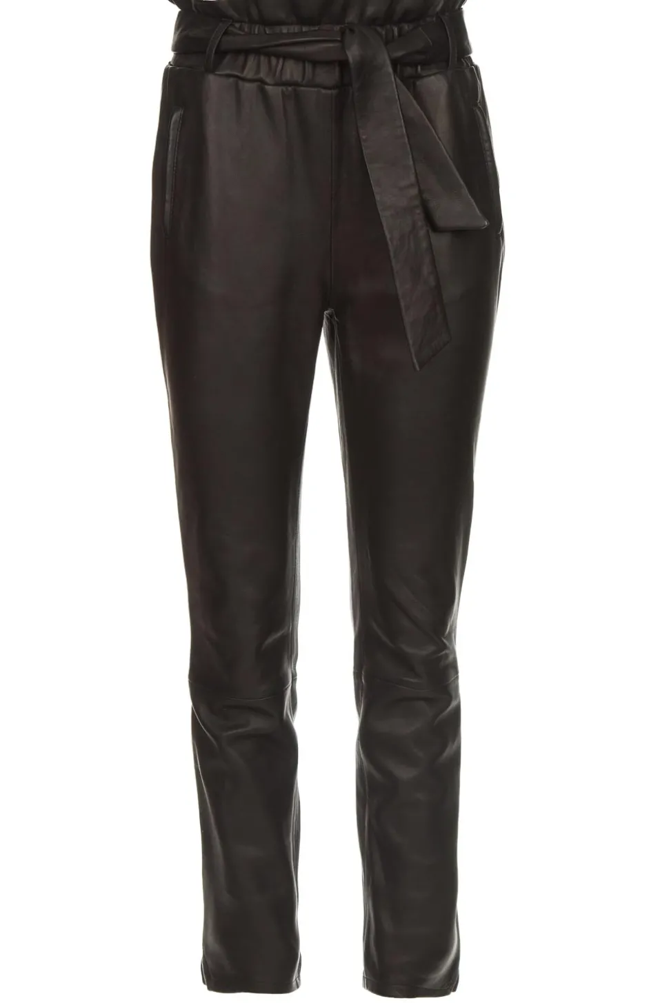 Stretch Leather Paperbag Pants Duran | Black... | Dante 6 | Little Soho