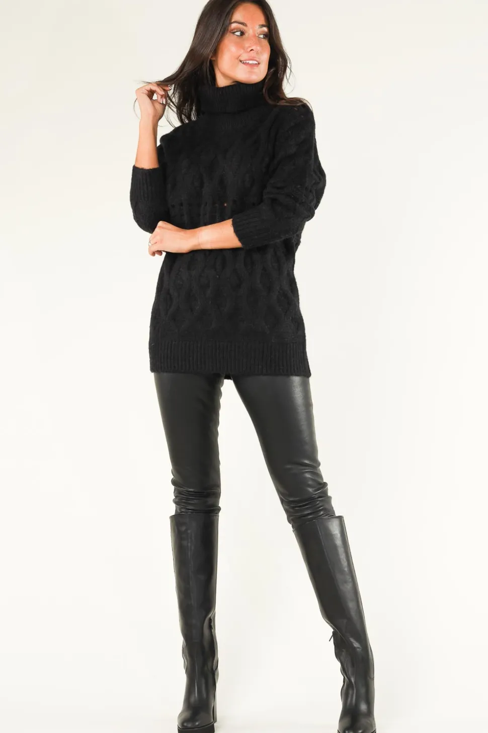 Stretch Leather Paperbag Pants Duran | Black... | Dante 6 | Little Soho