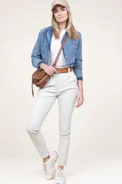 Stretch Leather Paperbag Paula | Naturel... | Ibana | Little Soho