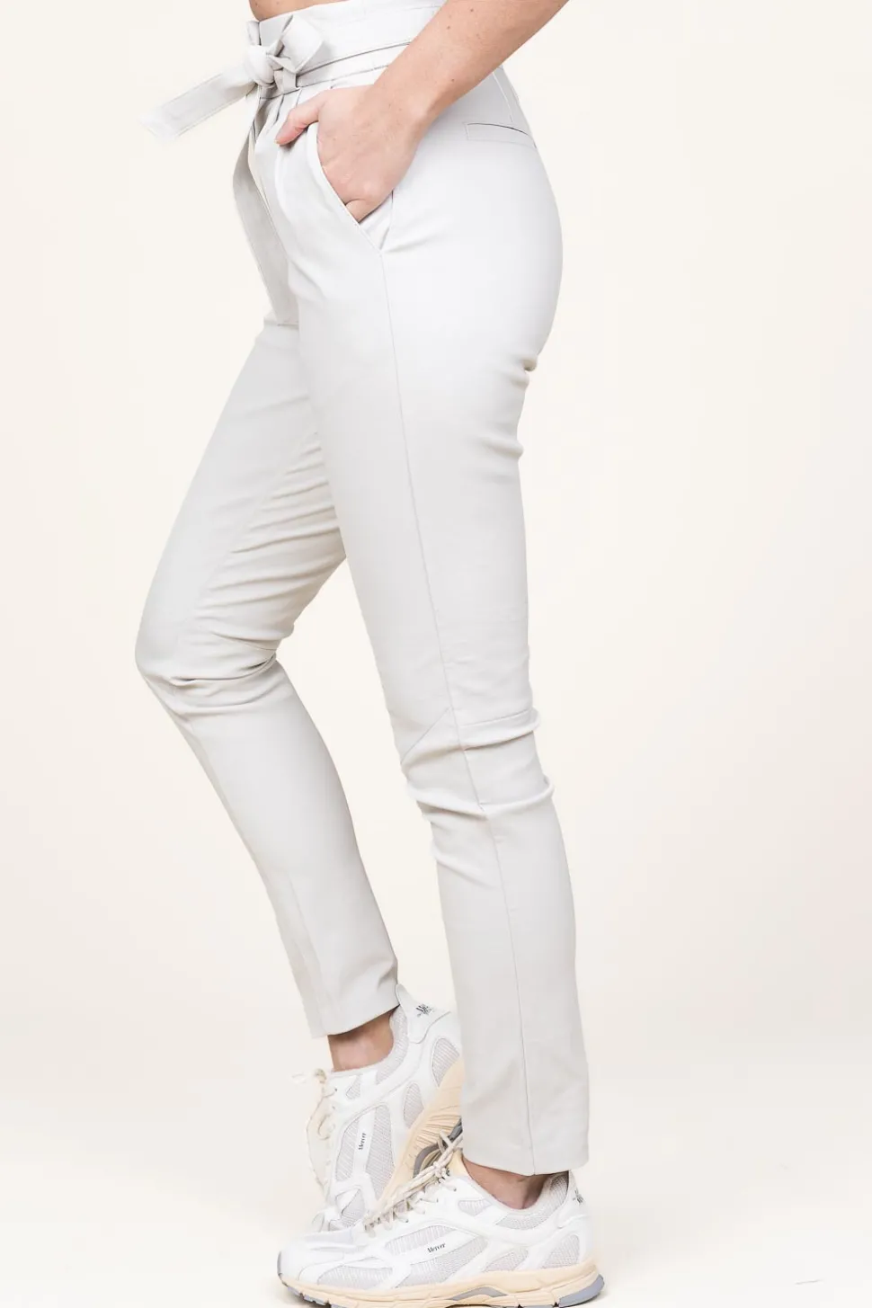 Stretch Leather Paperbag Paula | Naturel... | Ibana | Little Soho