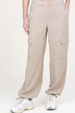 Stretch Linen Mix Trousers Zach | Natural... | Dante 6 | Little Soho